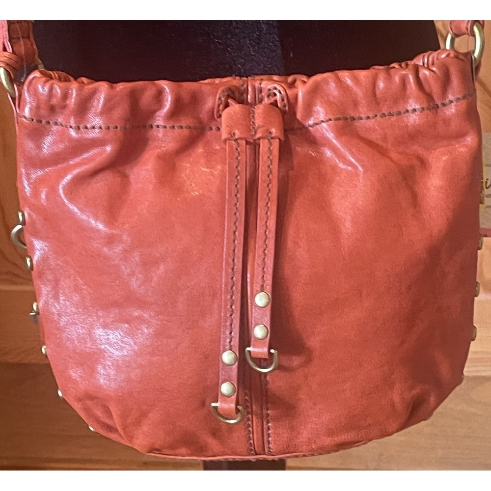 Fossil NWT Leather Hobo Crossbody Bag Burnt Orange Shoulder Purse Key Charm⁠